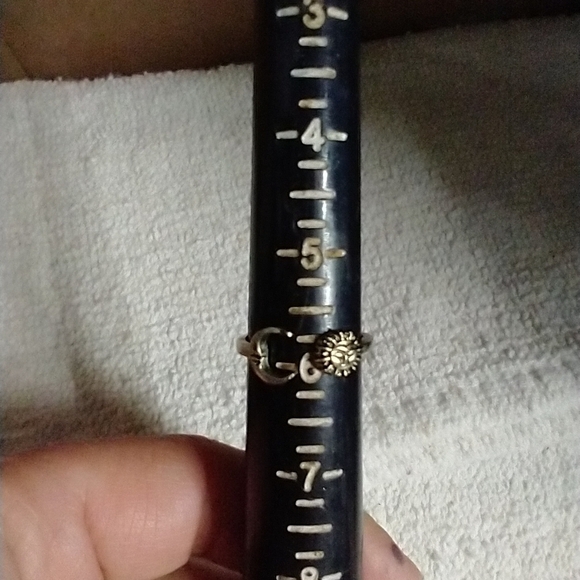 Silvertone moon sun ring adjustable size 6 - Picture 3 of 4